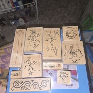 Stampin' Up! Wooden Stamp Set - Black Floral Designs